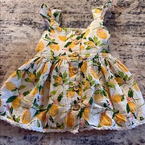 Girls Lemon Print Button-Front shirt - Yellow & Green